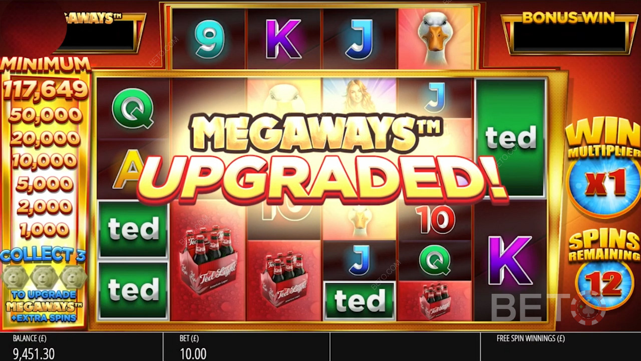 Upgrade Megaways door 3 Super Ted symbolen te verzamelen tijdens de gratis spins