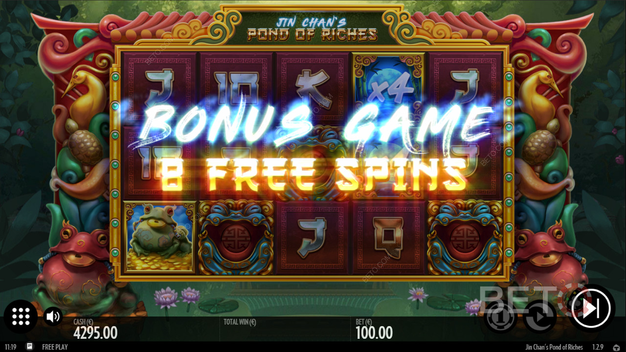 Krijg tot 16 bonus free spins tijdens de Bonus Game feature