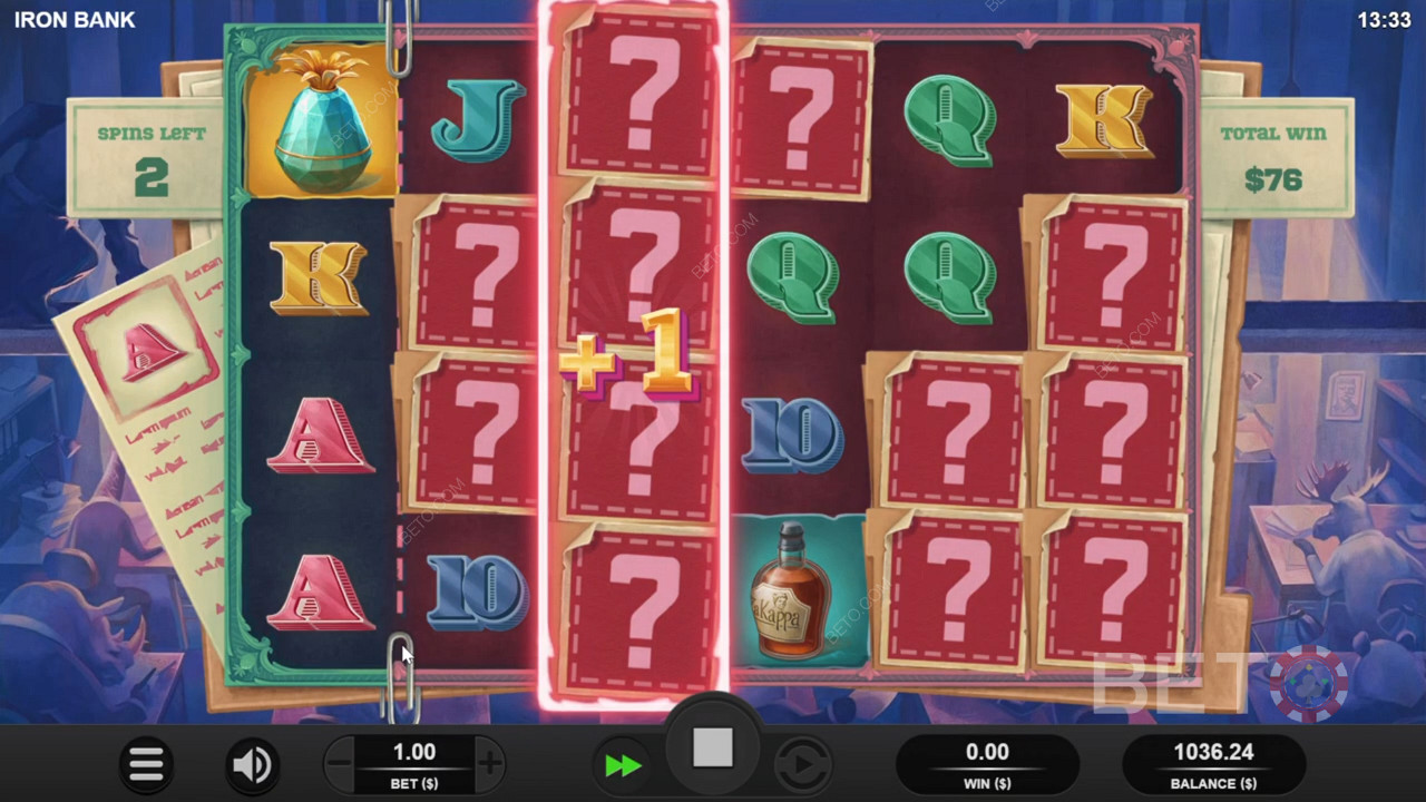 Mysterie gratis spins in Iron Bank slot