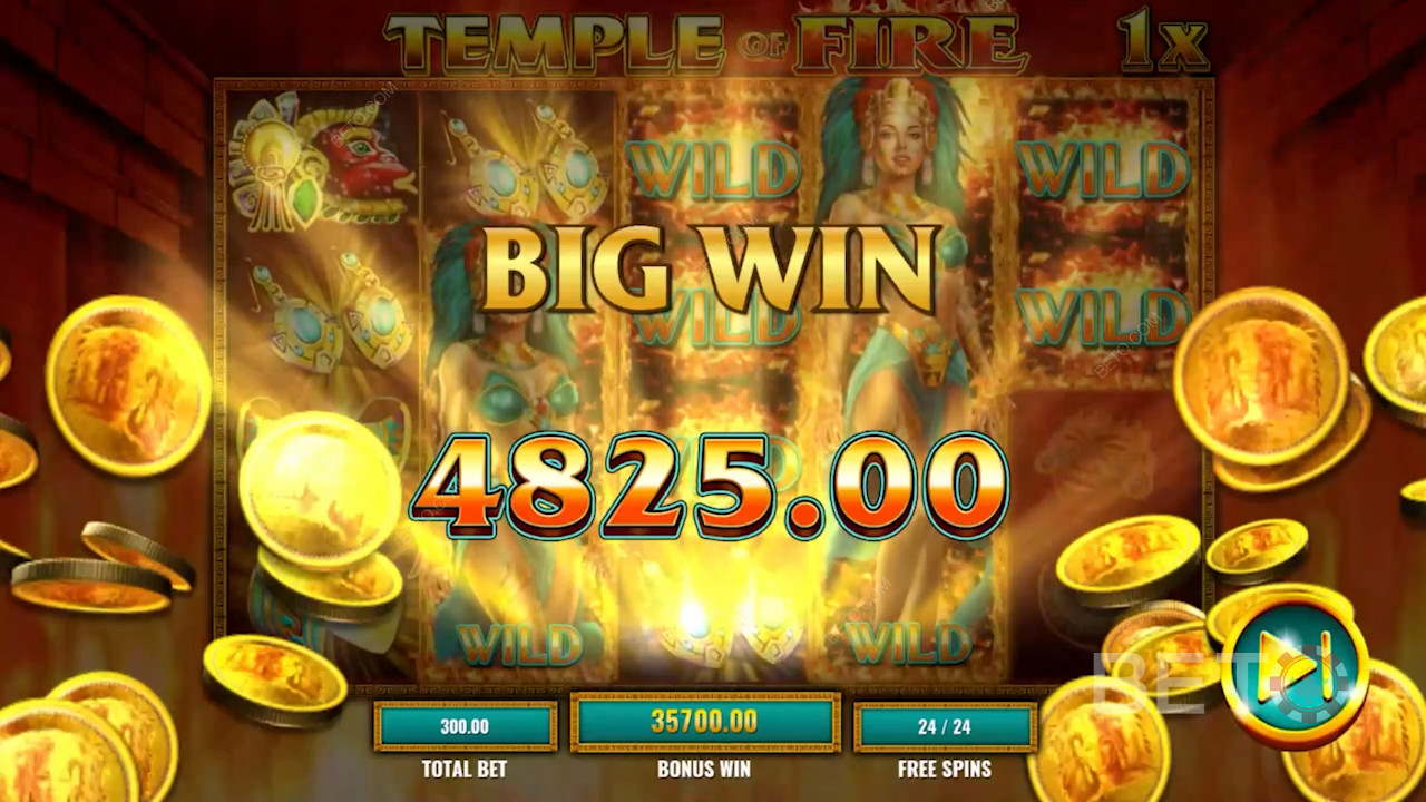 Grote winst in Temple of Fire online slot
