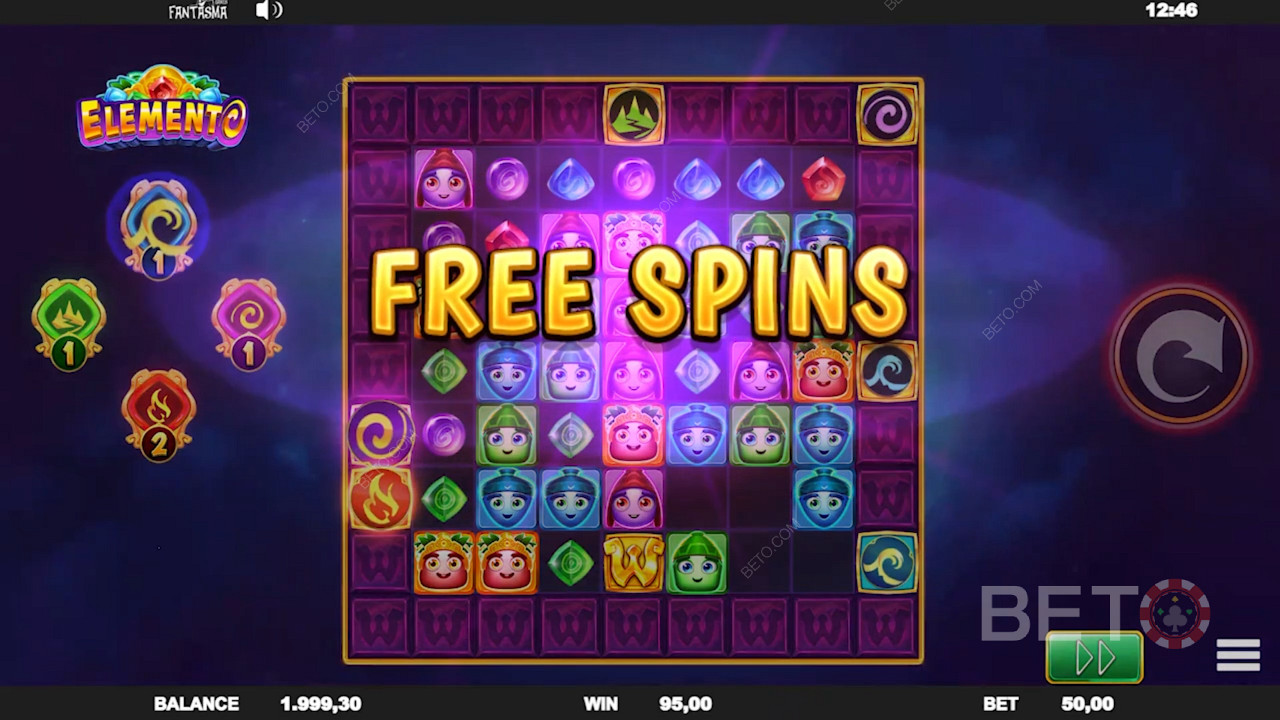 Geniet van een Win Multiplier in Free Spins in Elemento gokkast