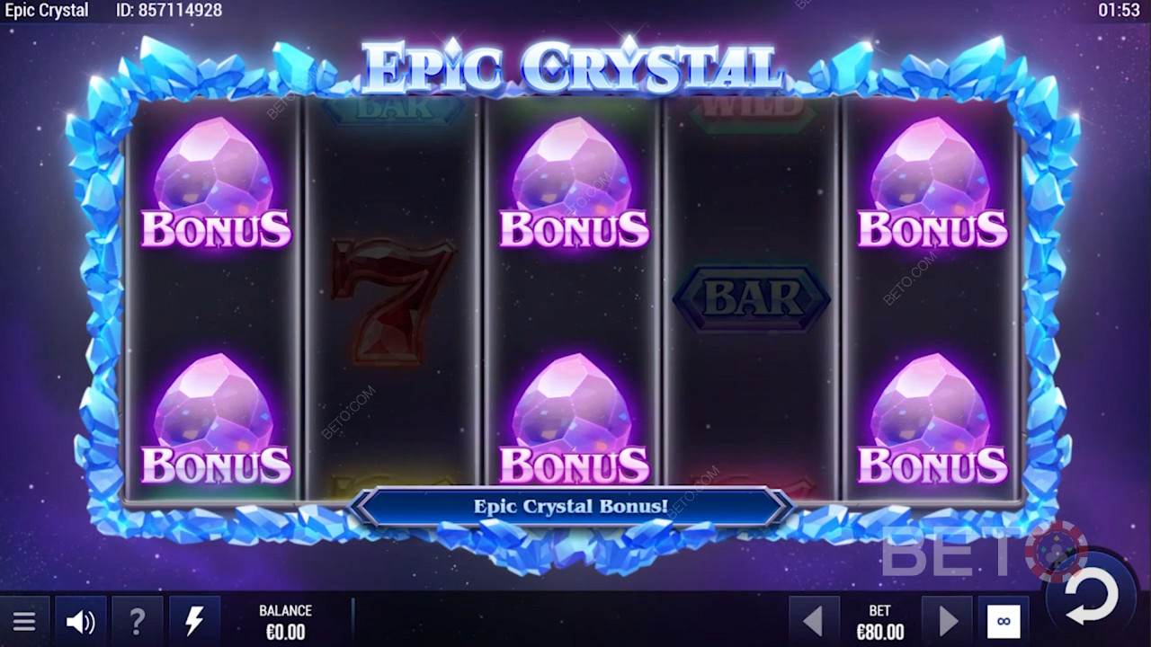Starten van de Bonus Ronde van Epic Crystal
