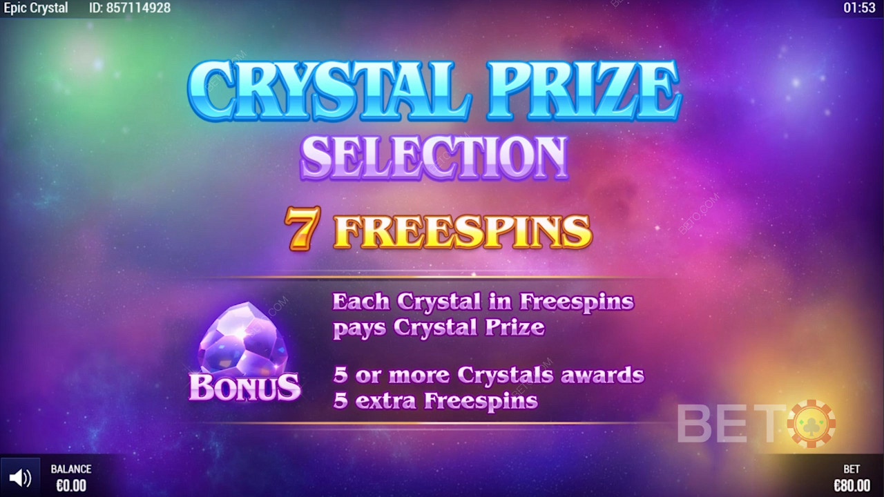 Speciale Gratis Spins van Epic Crystal