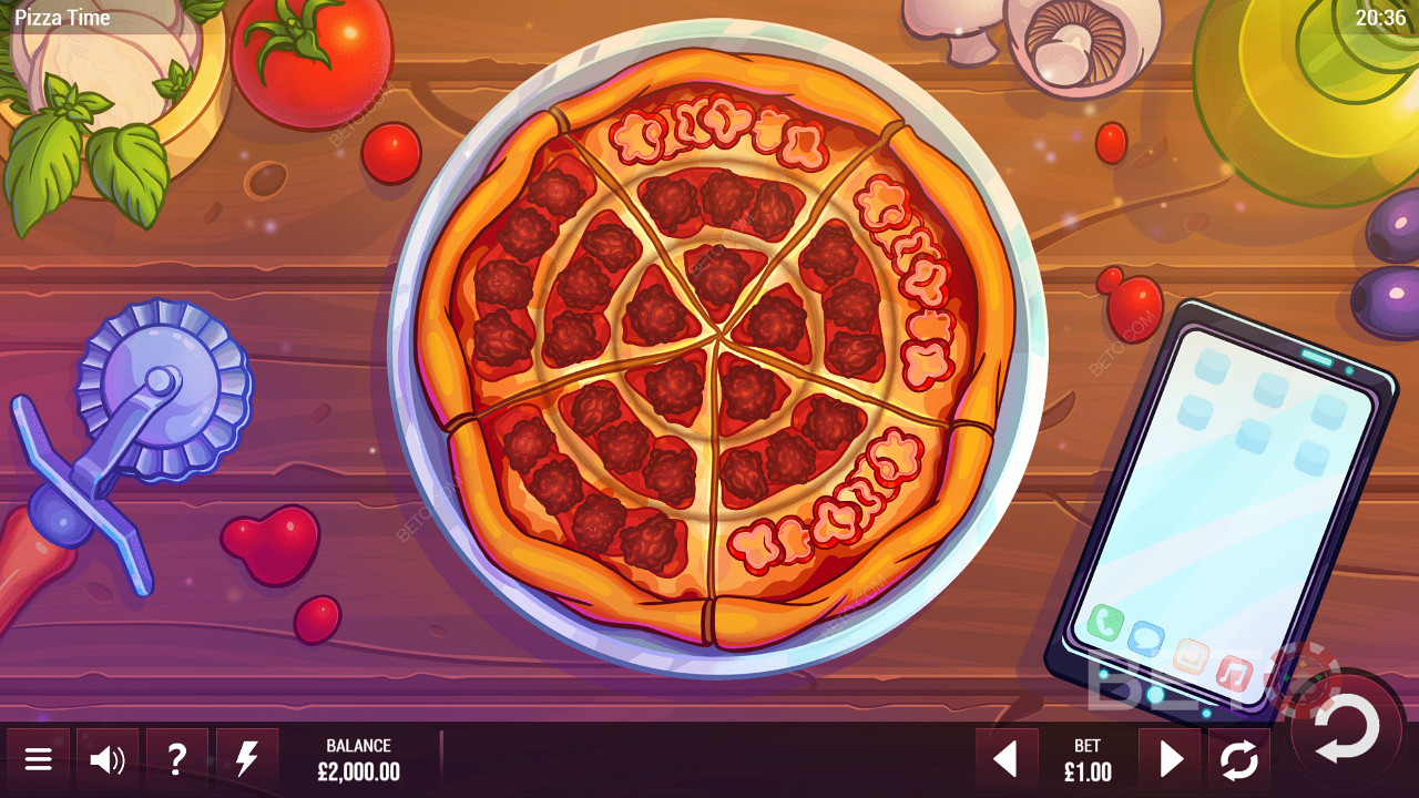 Cirkelvormig speelrooster van Pizza Time