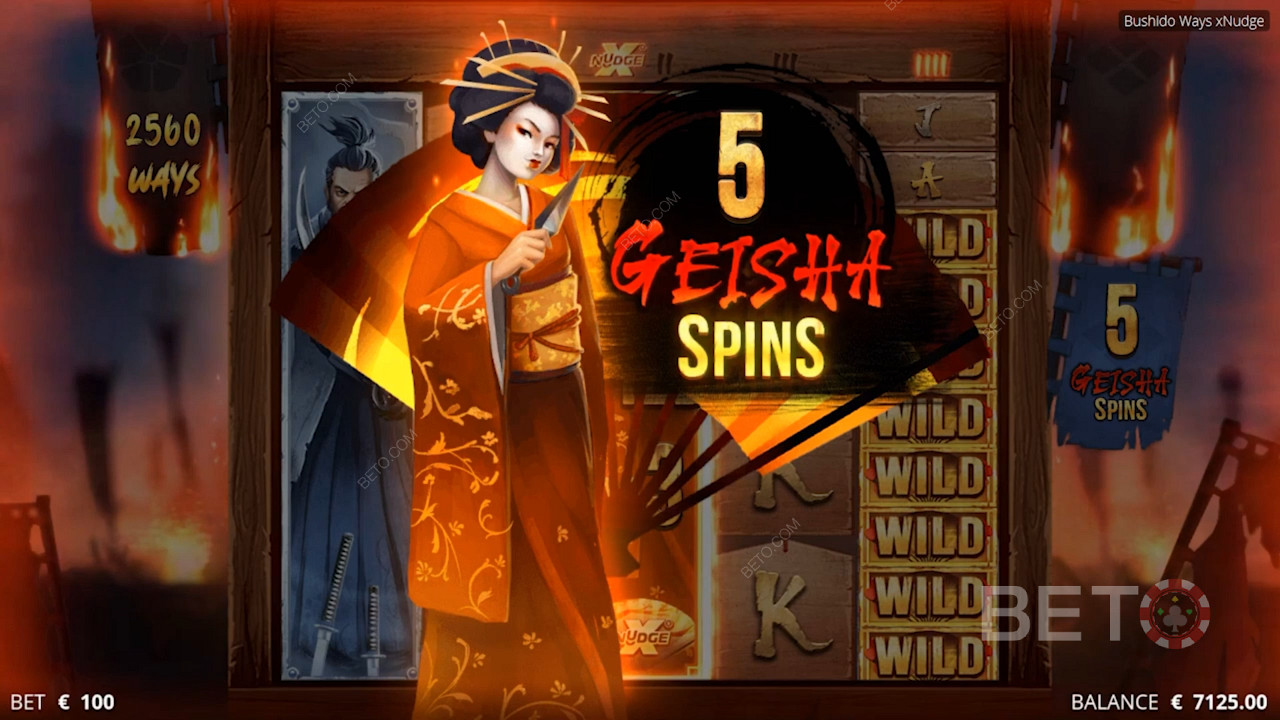Er zijn tot 12.288 manieren om te winnen en Geisha wild helpt u uw multipliers te verhogen