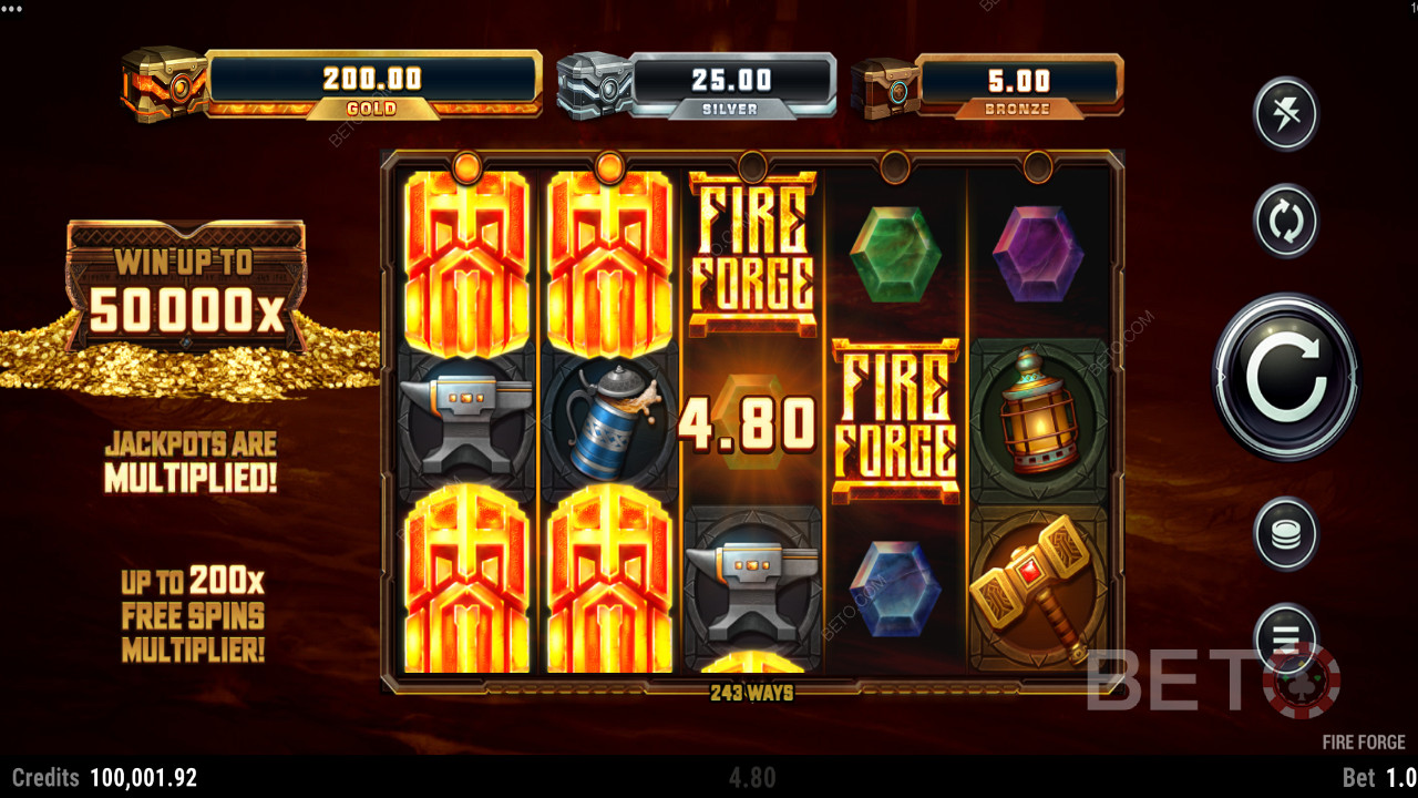 Fire Forge slot met een max winst van 50.000x van uw inzet