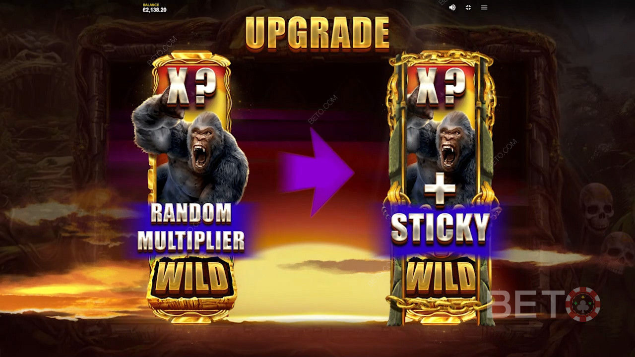 Je kunt ook verder upgraden naar sticky wilds