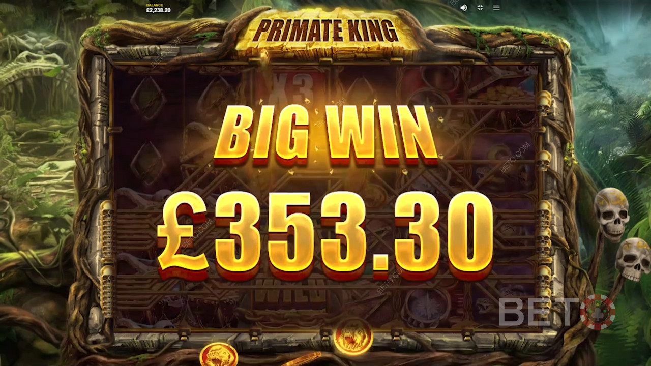 Win enorme bedragen in Primate King Slot