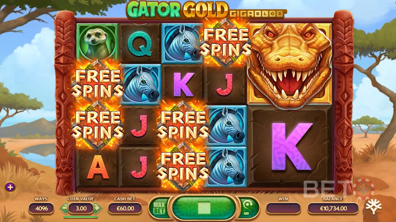 Gator Gold Gigablox - Ontmoet de kakelende Gouden Gator Alligator met winsten tot wel x20.000!