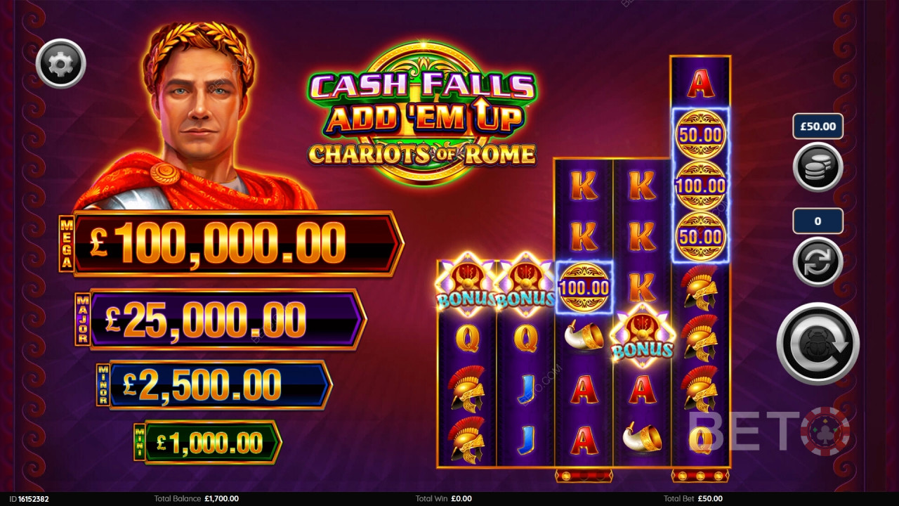 Cash Falls: Add 'Em Up Chariots of Rome Gratis Spelen