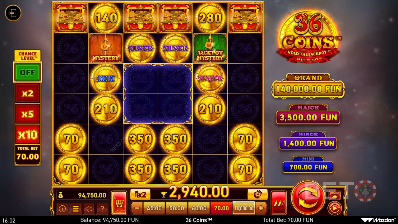 Verdict voor 36 Coins online gokkast