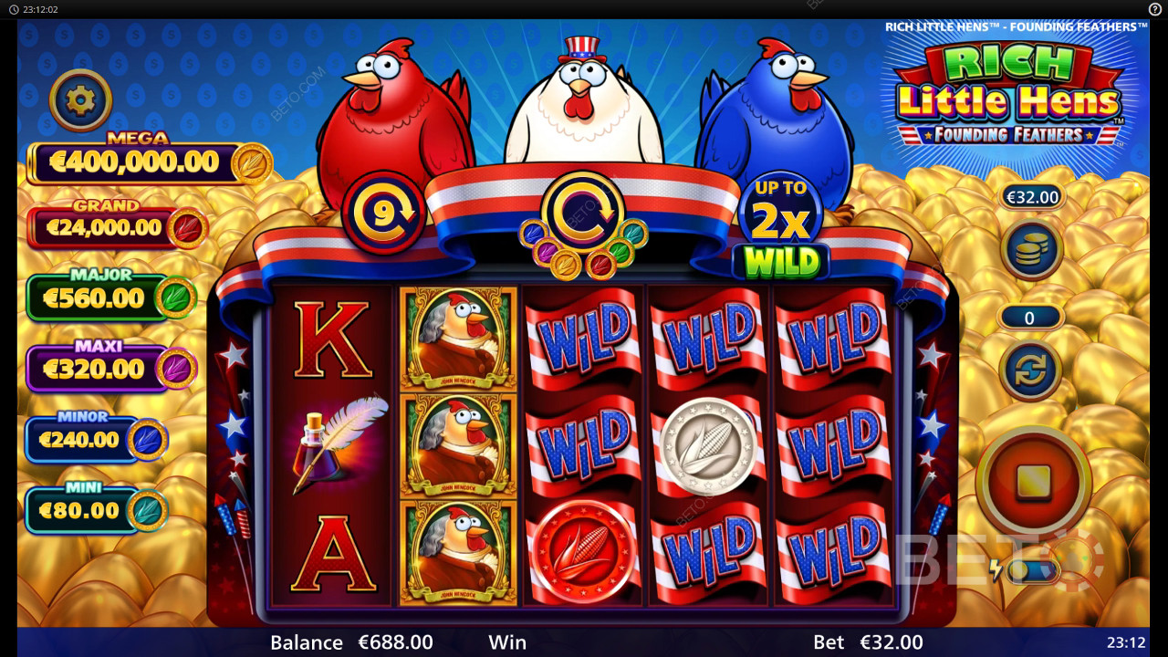 Rich Little Hens Founding Feathers Review door BETO Slots