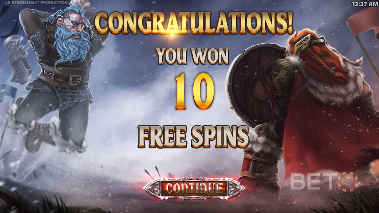 Het triggeren van de Free Spins feature geeft spelers 10 bonus free spins