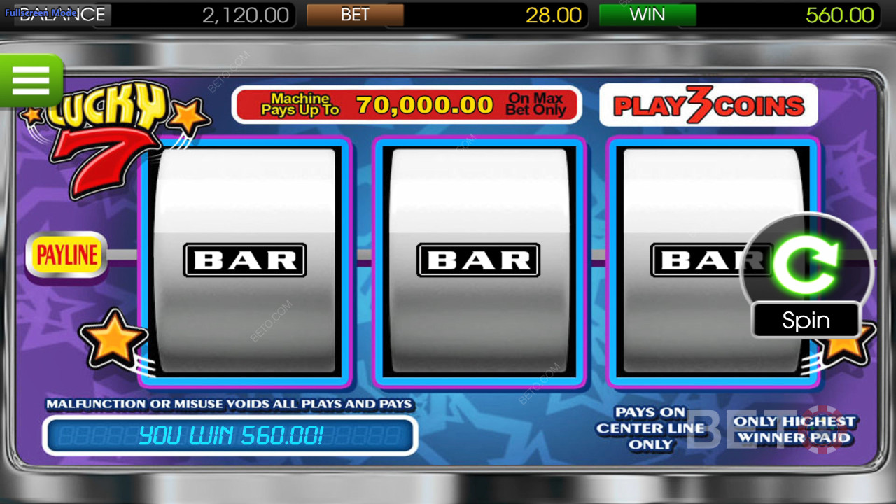 Lucky 7 Betsoft Review door BETO Slots