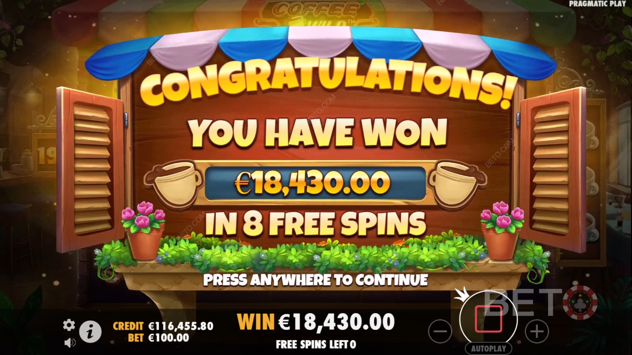Win 4.000x je inzet in de Coffee Wild Online Gokkast!