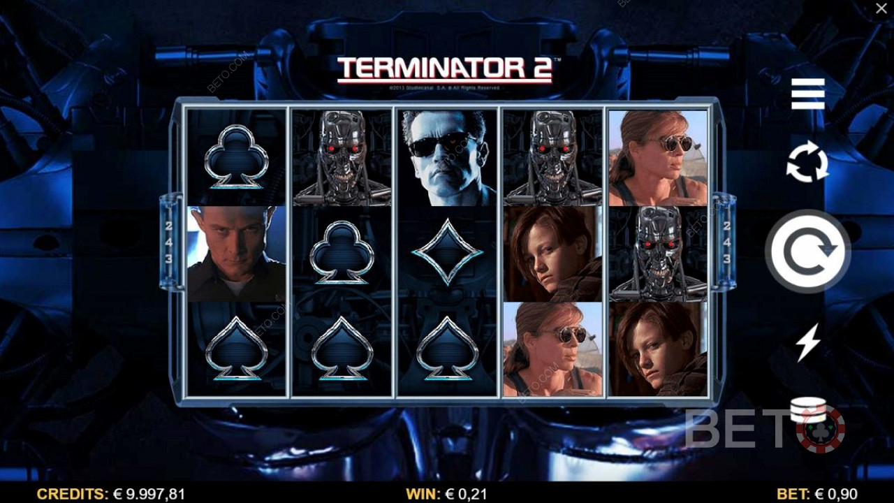 Geniet van Terminator 2 thema met de film karakters