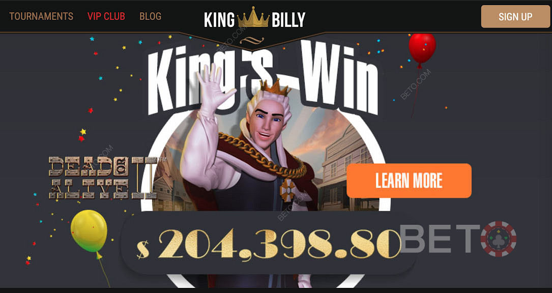 Krijg Enorme Winsten door het Spelen van Populaire Gokkasten op King Billy Casino