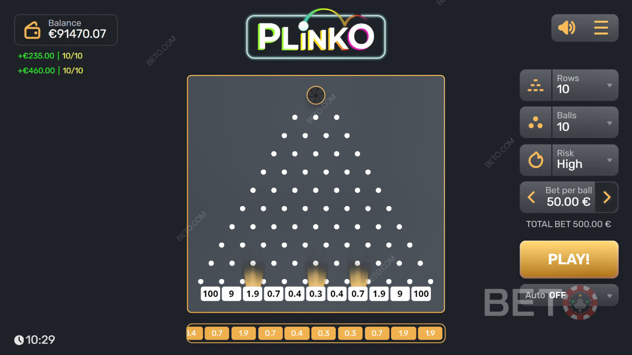Plinko gokkast - Ons oordeel