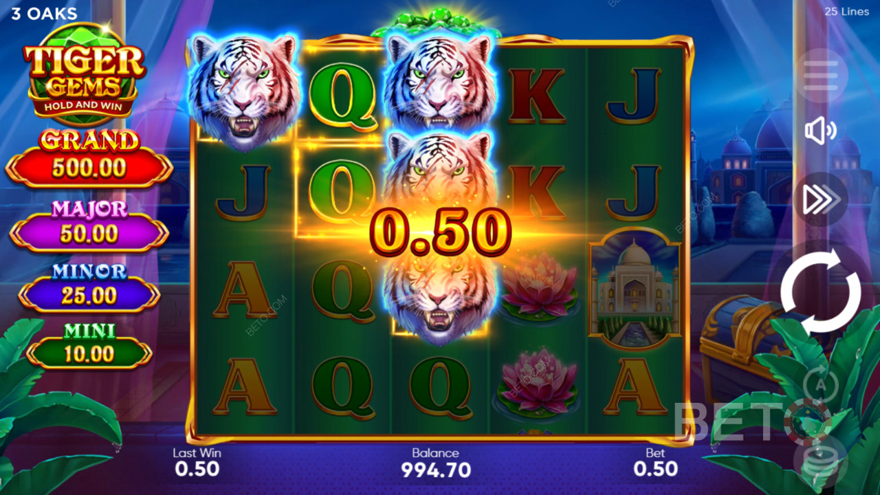 Win 1.560x je inzet in de Tiger Gems gokkast!