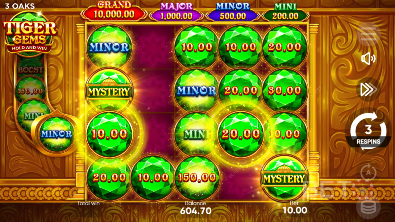 Hoe speel je Tiger Gems van 3 Oaks Gaming?