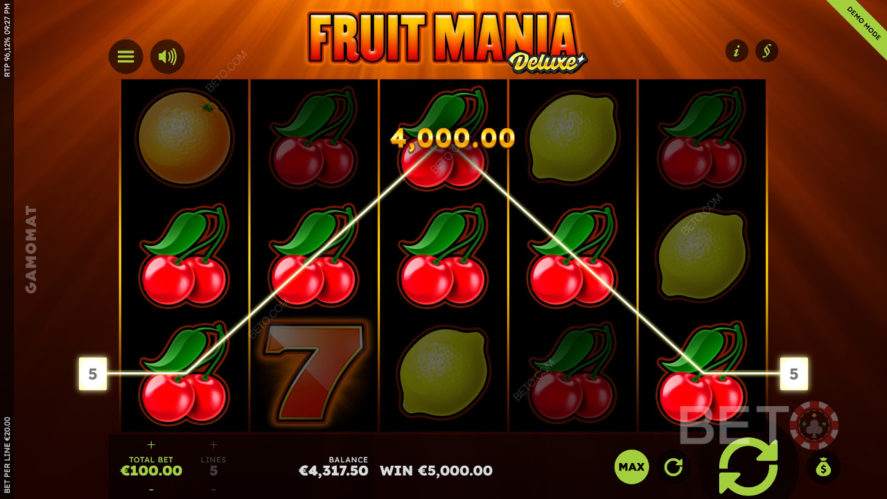 Fruit Mania Deluxe Beoordeling door BETO Slots