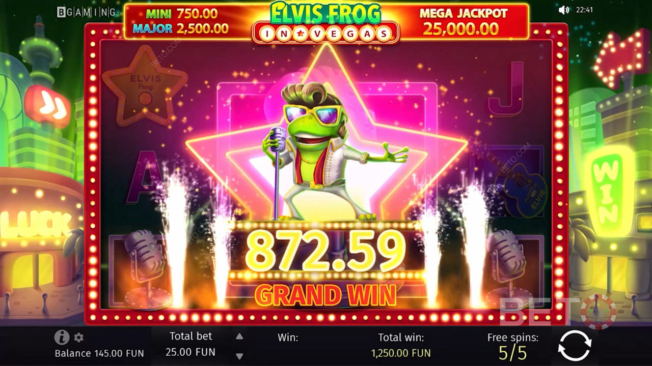 Win grote bedragen bij Elvis Frog in Vegas