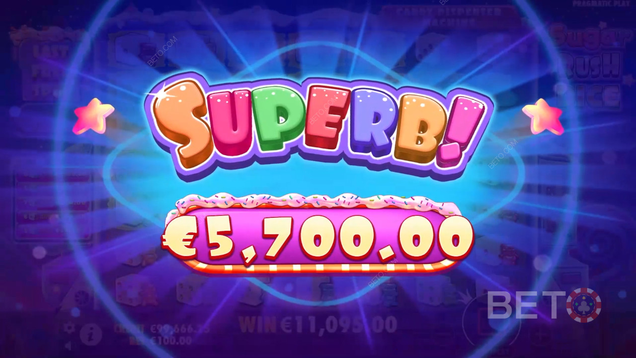 Win 5.000x je inzet in de Sugar Rush Dice Video Slot!