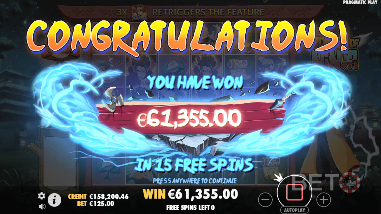 Win 5.000x je inzet in de Power of Ninja videoslot!