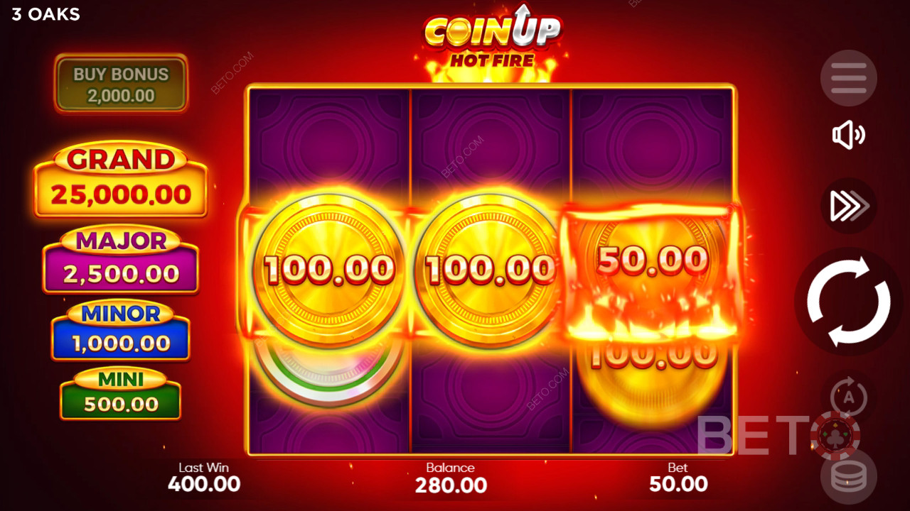 Munt omhoog: Heet Vuur Review door BETO Slots