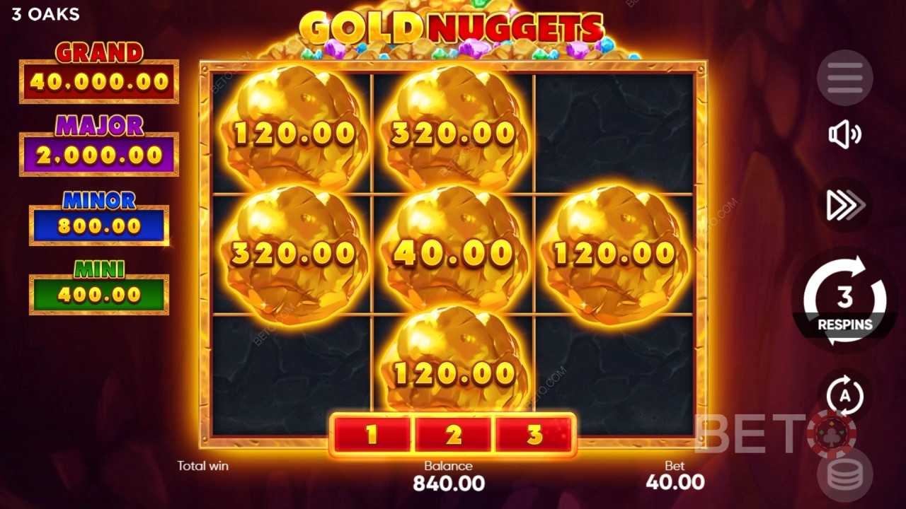 Gold Nuggets (3 Oaks) Gratis Spelen