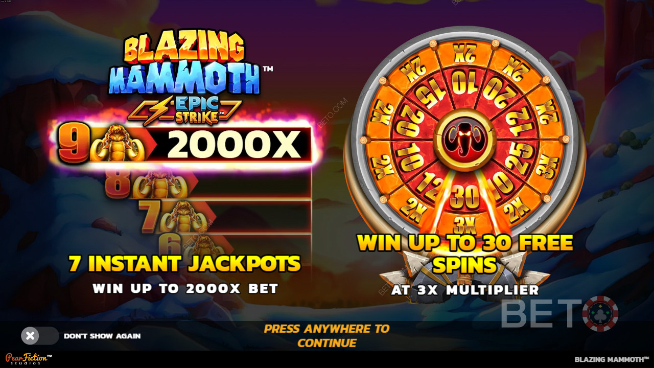 Win tot 2.000x uw inzet op de Blazing Mammoth gokautomaat