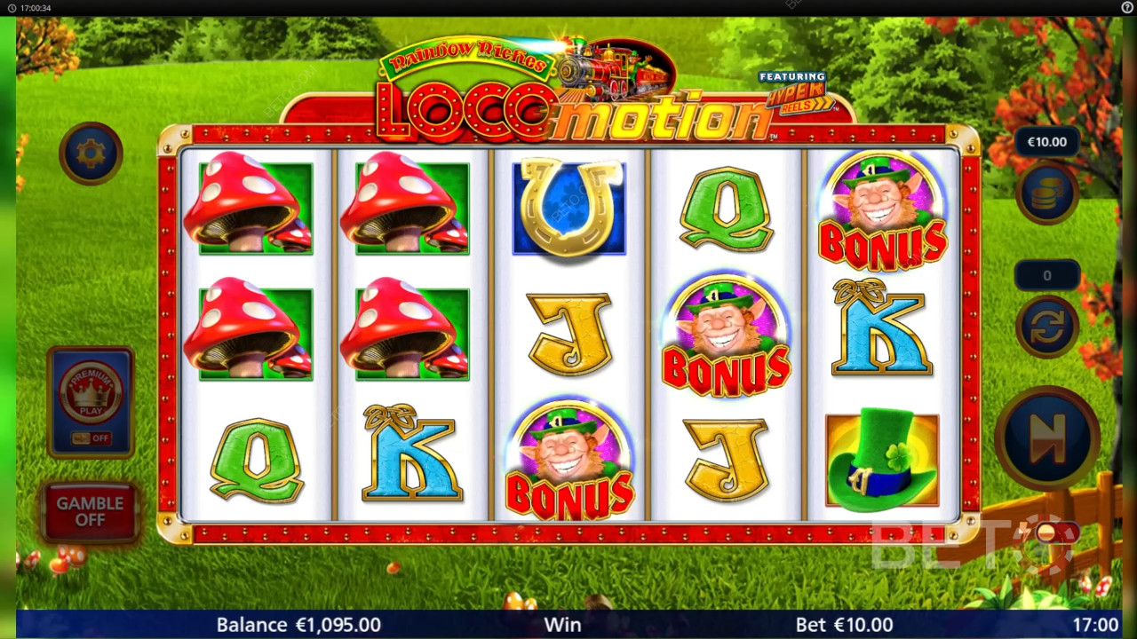 Bonusfuncties uitgelegd in Rainbow Riches Locomotion by Light and Wonder
