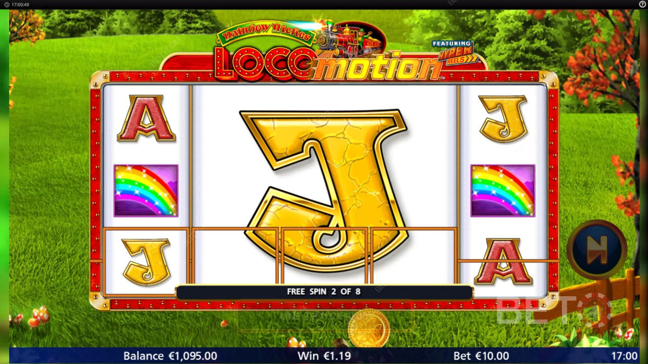 Win 1.037x je inzet in de Rainbow Riches Locomotion Online Gokkast!