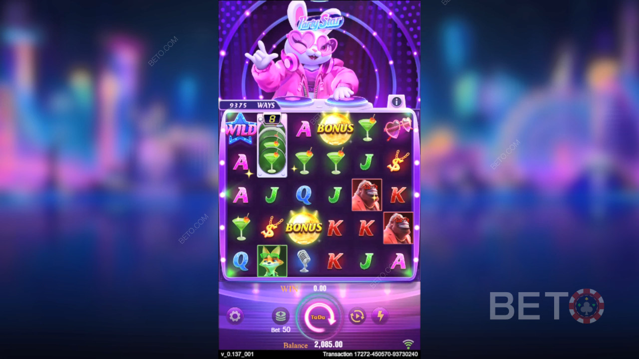 Win 50000 Je inzet in de Party Star gokkast!