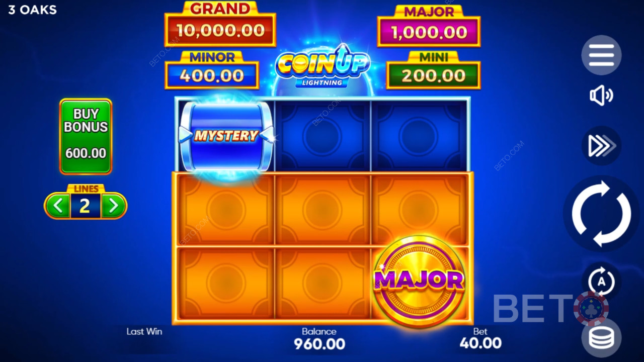 Bonusfuncties uitgelegd in Coin Up: Lightning van 3 Oaks Gaming