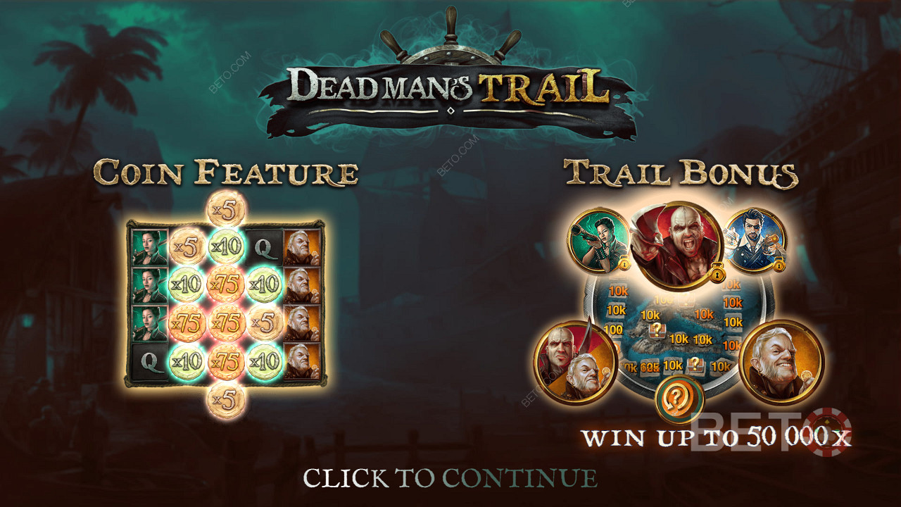 Geniet van de Trail Bonus en de Coin feature in Dead Man