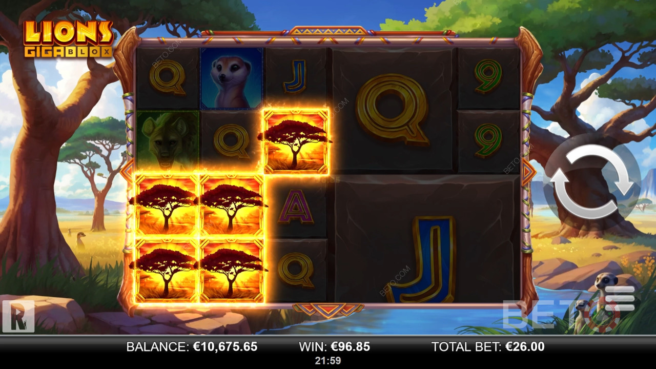 Lions GigaBlox Beoordeling door BETO Slots
