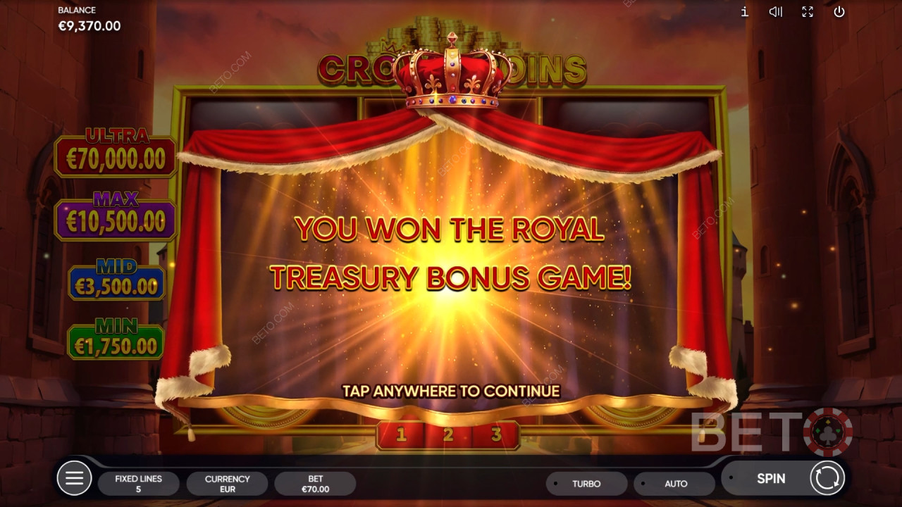 Win 2.500x je inzet in de Crown Coins Slot Online!