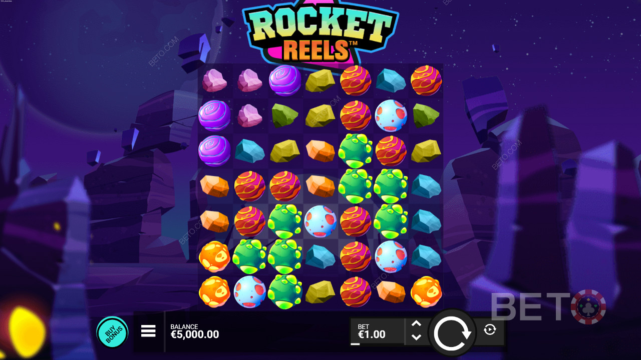 Rocket Reels cluster gebaseerd slot door Hacksaw Gaming