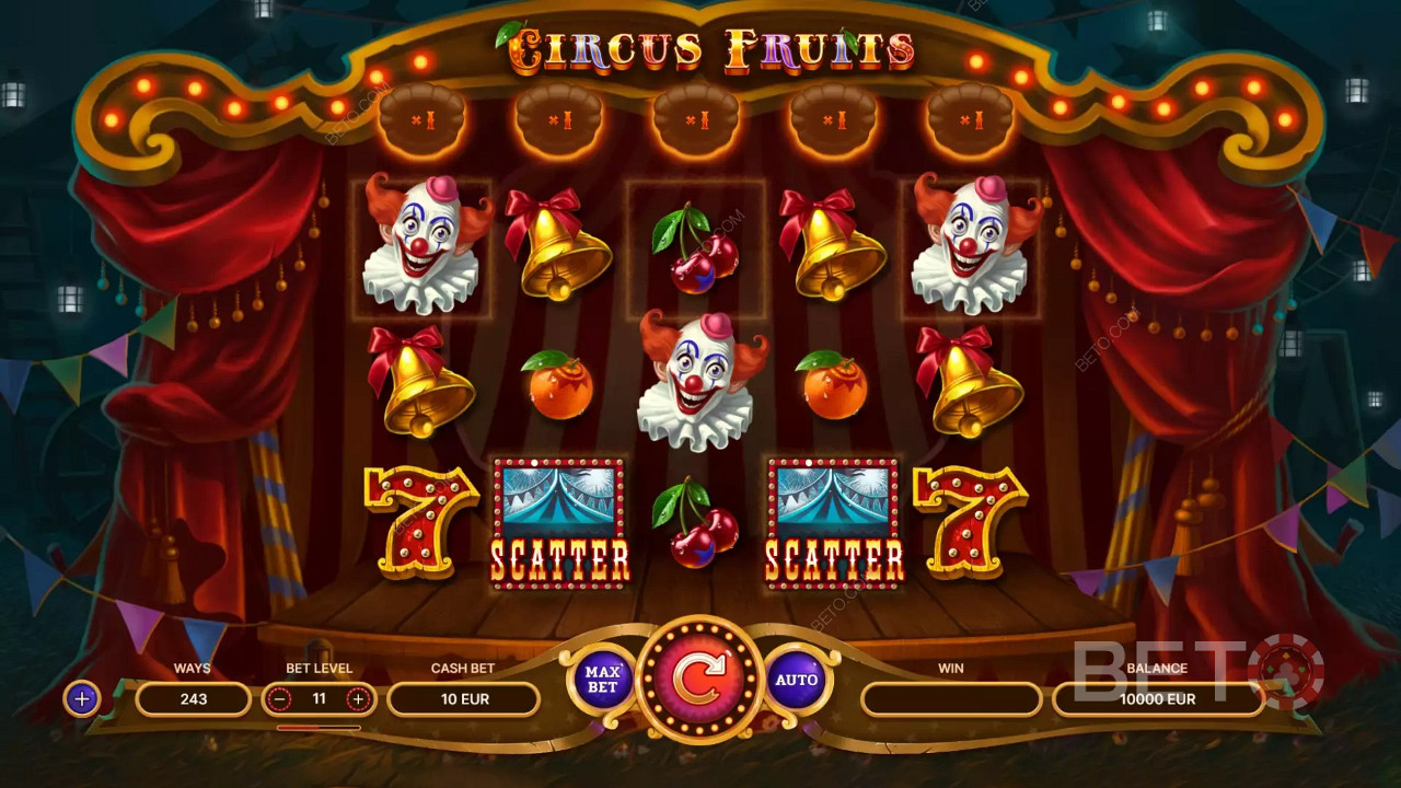 Innovatieve Circus Fruits video slot van TrueLab