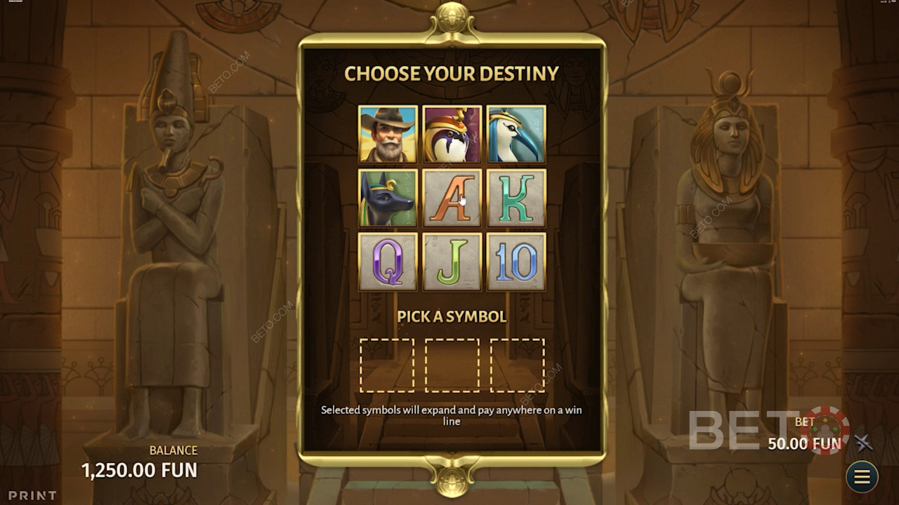 Kies een van de basissymbolen als uw Expanding-symbool voor het bonusspel