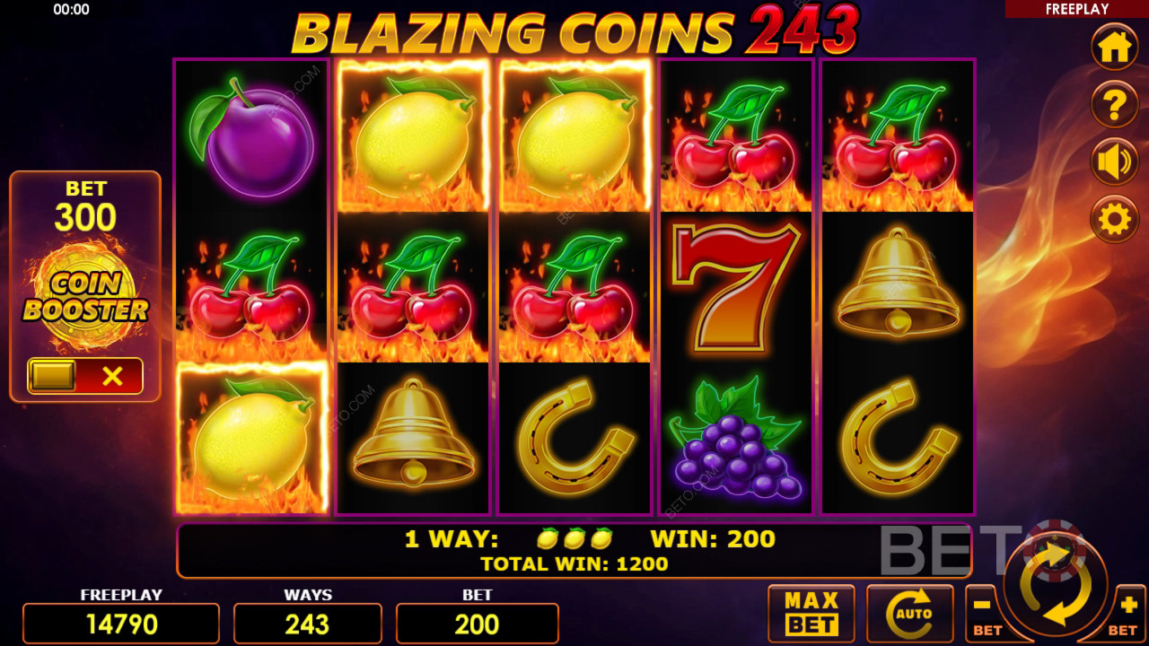 Blazing Coins 243 Beoordeling door BETO Slots