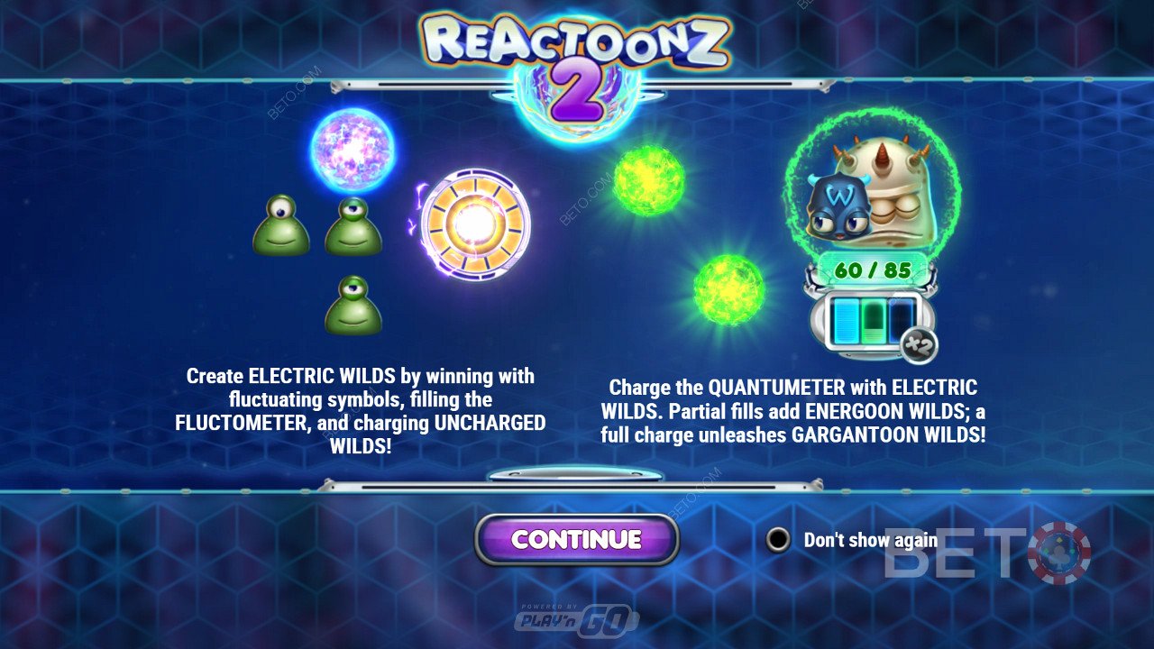Geniet van meerdere winsten op een rij dankzij krachtige Wilds en features - Reactoonz 2 van Play n GO