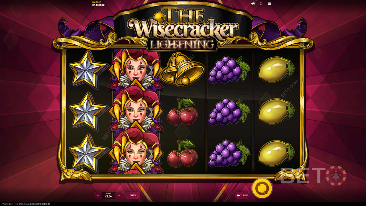 Subtiele achtergrond en eenvoudige graphics in The Wisecracker Lightning