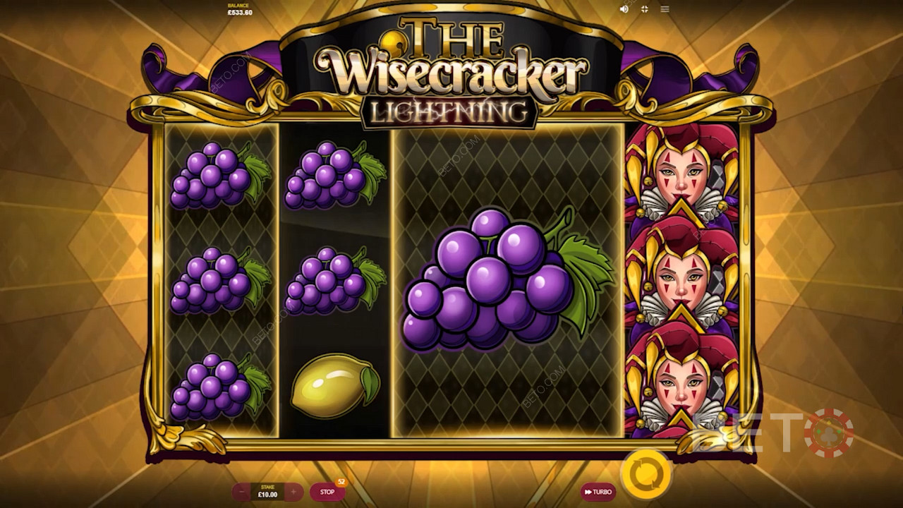 Sappige druiven op de rollen van The Wisecracker Lightning