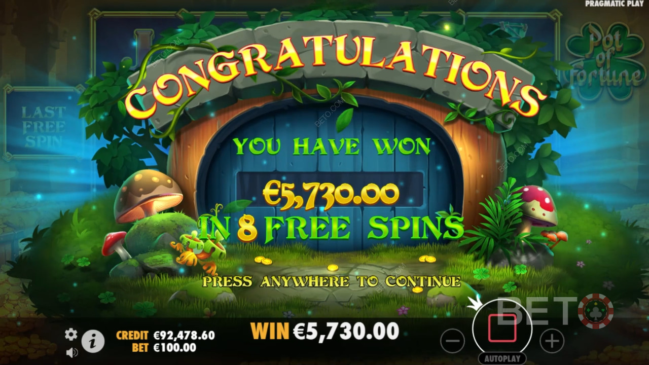Win 5.000x je inzet in de Pot of Fortune gokkast!