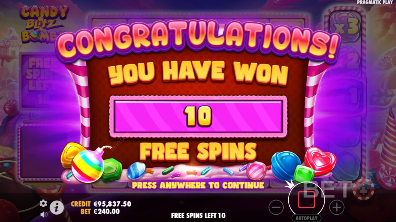 Win 5.000x je inzet in de Candy Blitz Bombs videoslot!