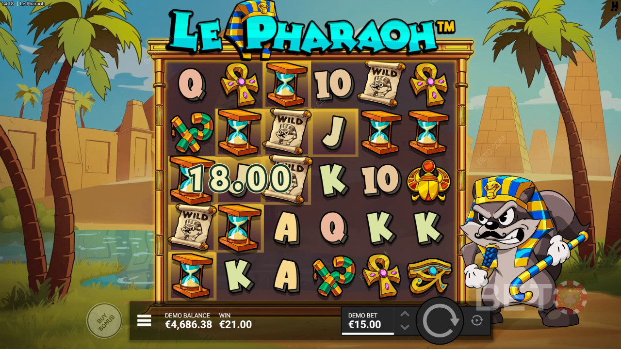 Bonusfuncties uitgelegd in Le Pharaoh door Hacksaw Gaming