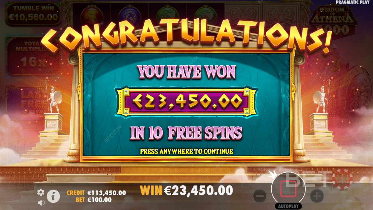 Win 10.000x je inzet in de Wisdom of Athena 1000 slot!