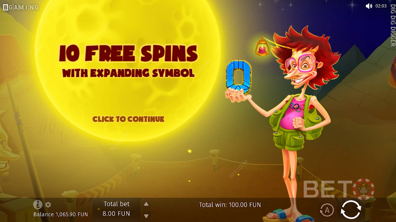 Het triggeren van de Free Spins bonusronde geeft spelers 10 gratis spins